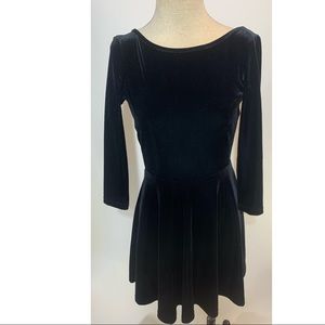 American Apparel stretch velvet skater dress SZ. L